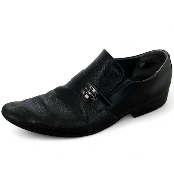 Mochi Men’s Black Leather Dress Slip On Shoes Moccasins size 42 (9) main image 11